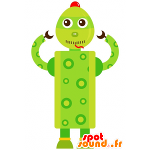 Green robot maskot, hadem ve tvaru - MASFR029224 - 2D / 3D Maskoti