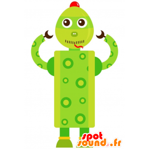 Groen robotmascotte, slangvormige - MASFR029224 - 2D / 3D Mascottes