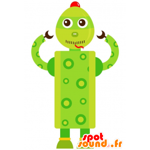 Green robot mascot shaped snake - MASFR029224 - 2D / 3D mascots