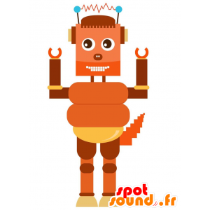 Orange robot maskot, rævformet - Spotsound maskot kostume