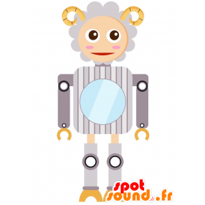 Robotmascotte gevormde grijze schapen - MASFR029226 - 2D / 3D Mascottes