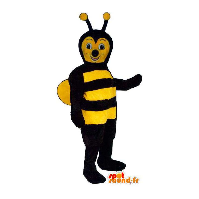 Mascot abeja negro y amarillo - MASFR007387 - Abeja de mascotas