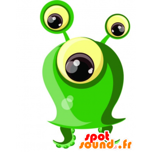 Extraterrestrial mascot, green and yellow monster - MASFR029231 - 2D / 3D mascots