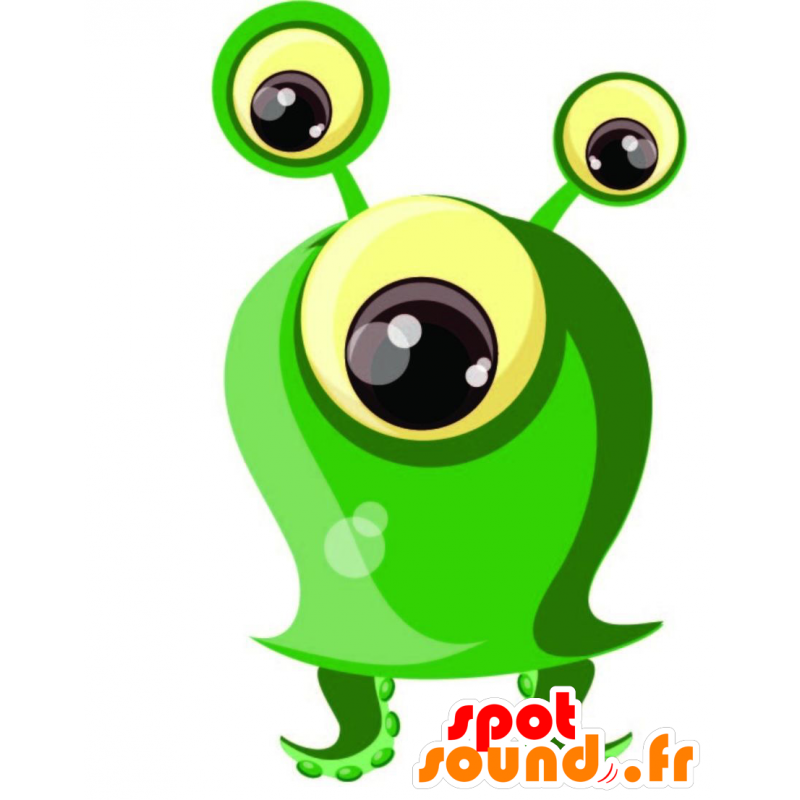 Mascotte extraterrestri, verde e giallo mostro - MASFR029231 - Mascotte 2D / 3D