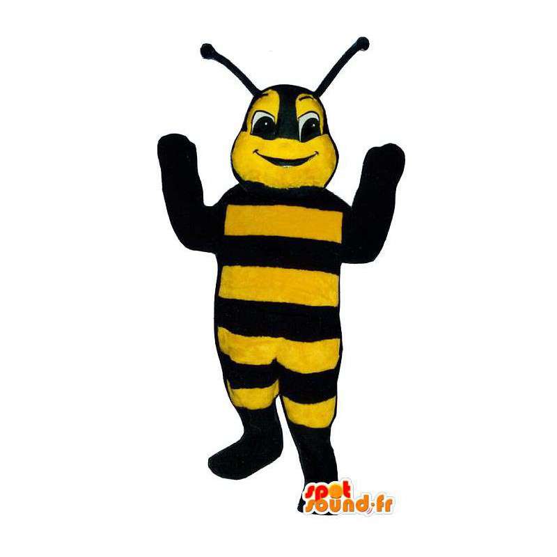 Mascot abelha preta e amarela gigante - MASFR007388 - Bee Mascot