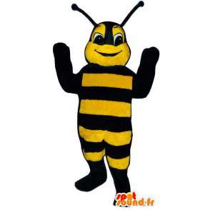 Mascot abelha preta e amarela gigante - MASFR007388 - Bee Mascot