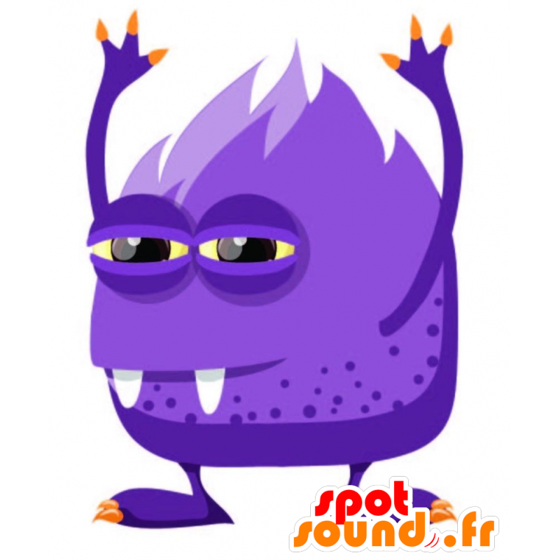 Mascotte de monstre violet, très rigolo et original - MASFR029235 - Mascottes 2D/3D