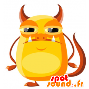 Oranje monster mascotte, met horens - MASFR029237 - 2D / 3D Mascottes