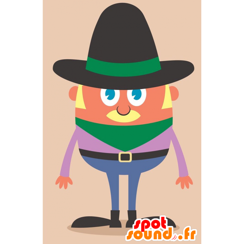 Maskotti blondi cowboy huivi ja hattu - MASFR029243 - Mascottes 2D/3D