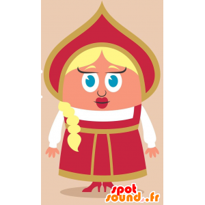 Mascot mulher holandesa, loira vestida de vermelho - MASFR029247 - 2D / 3D mascotes