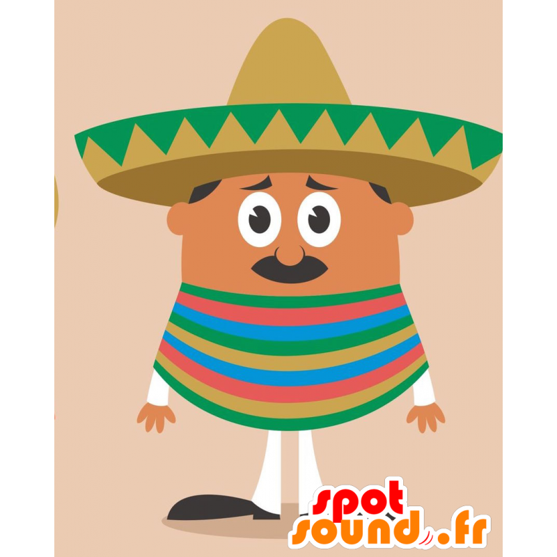 Mascotte Mexicaanse sombrero met een groene en bruine - MASFR029248 - 2D / 3D Mascottes
