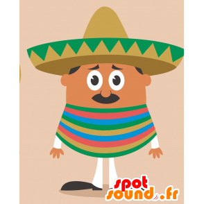 Mascota mexicano con sombrero verde y marrón - MASFR029248 - Mascotte 2D / 3D