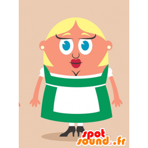 Mascotte de femme germanique blonde, avec une robe - MASFR029250 - Mascottes 2D/3D
