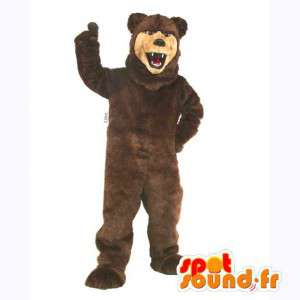 Μασκότ καφέ και μπεζ αρκούδα. Αρκούδα κοστούμι - MASFR007392 - Αρκούδα μασκότ