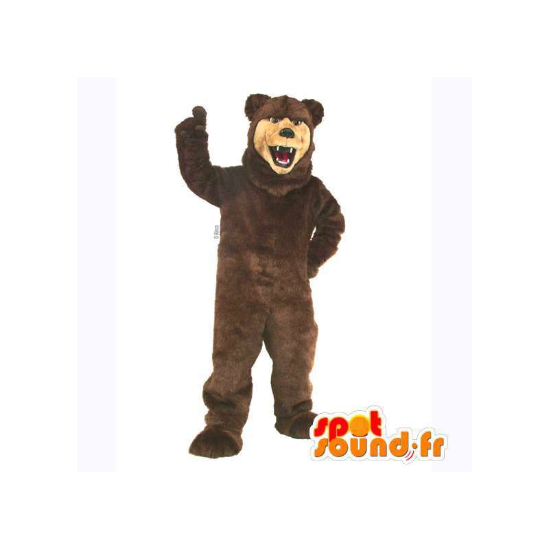 Brun og beige bjørnemaskot. Bear kostume - Spotsound maskot