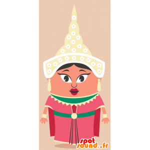 Mascot Indian woman of Asian girl holding - MASFR029253 - 2D / 3D mascots