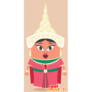Mascot indische Frau des asiatischen Mädchens Holding - MASFR029253 - 2D / 3D Maskottchen