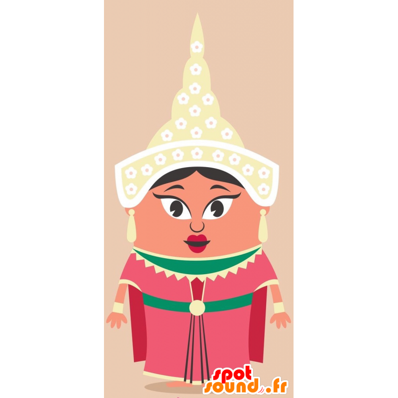 Mascot Indian woman of Asian girl holding - MASFR029253 - 2D / 3D mascots
