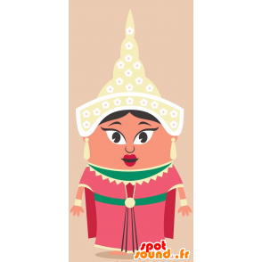 Mascot Indian woman of Asian girl holding - MASFR029253 - 2D / 3D mascots