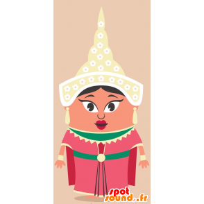 Mascotte de femme indienne, de fille en tenue asiatique - MASFR029253 - Mascottes 2D/3D