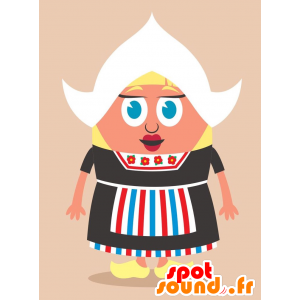 Mascot mujer holandesa en la ropa tradicional - MASFR029256 - Mascotte 2D / 3D