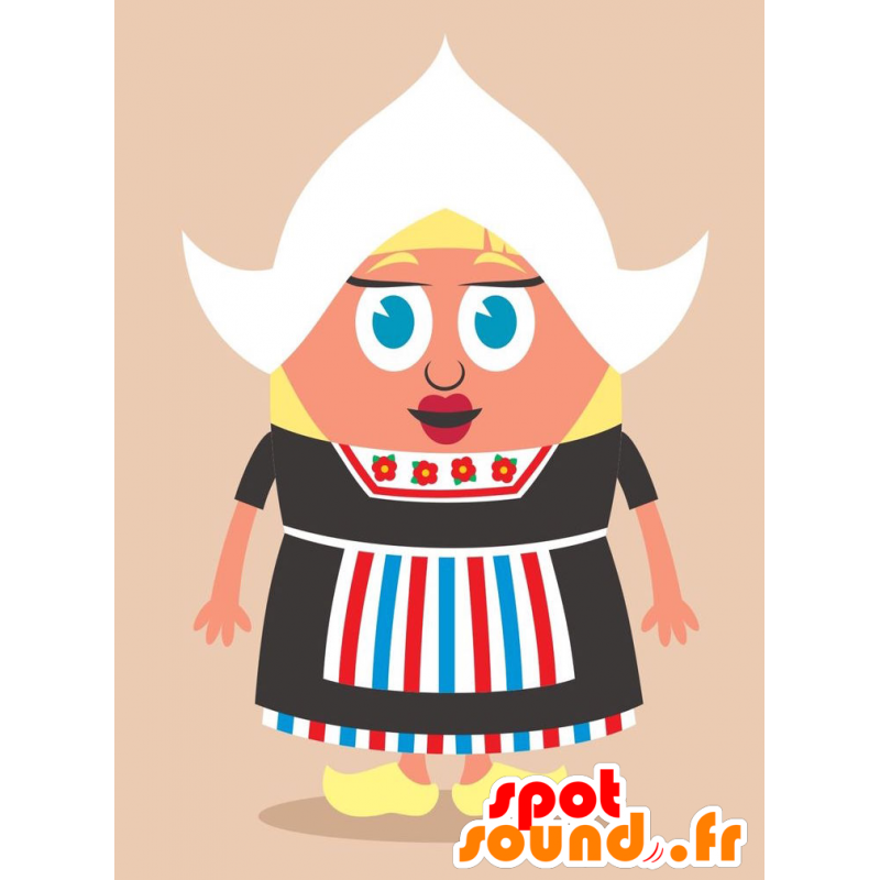 Mascot niederländische Frau in traditioneller Kleidung - MASFR029256 - 2D / 3D Maskottchen
