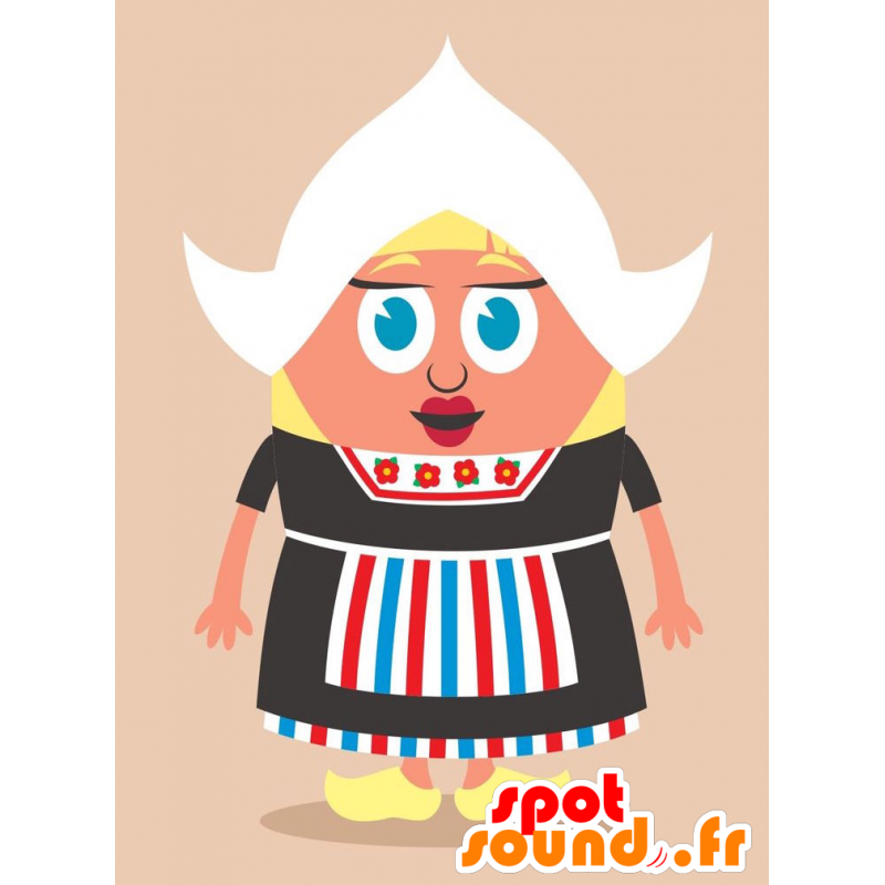 Mascotte Nederlandse vrouw in traditionele kleding - MASFR029256 - 2D / 3D Mascottes