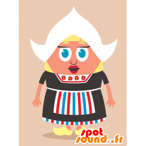 Mascot mulher holandesa em roupas tradicionais - MASFR029256 - 2D / 3D mascotes
