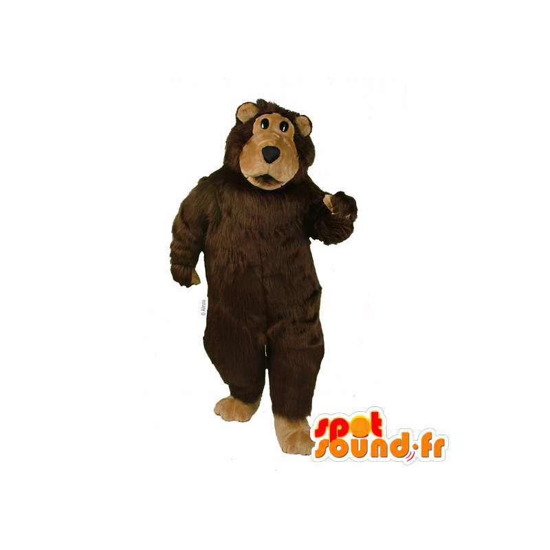 Mascotte d'ours marron tout poilu - MASFR007393 - Mascotte d'ours