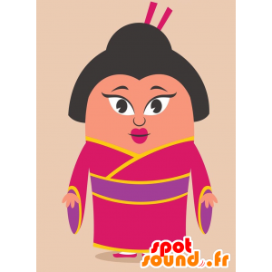 Mascotte delle donne giapponesi, donna asiatica - MASFR029257 - Mascotte 2D / 3D