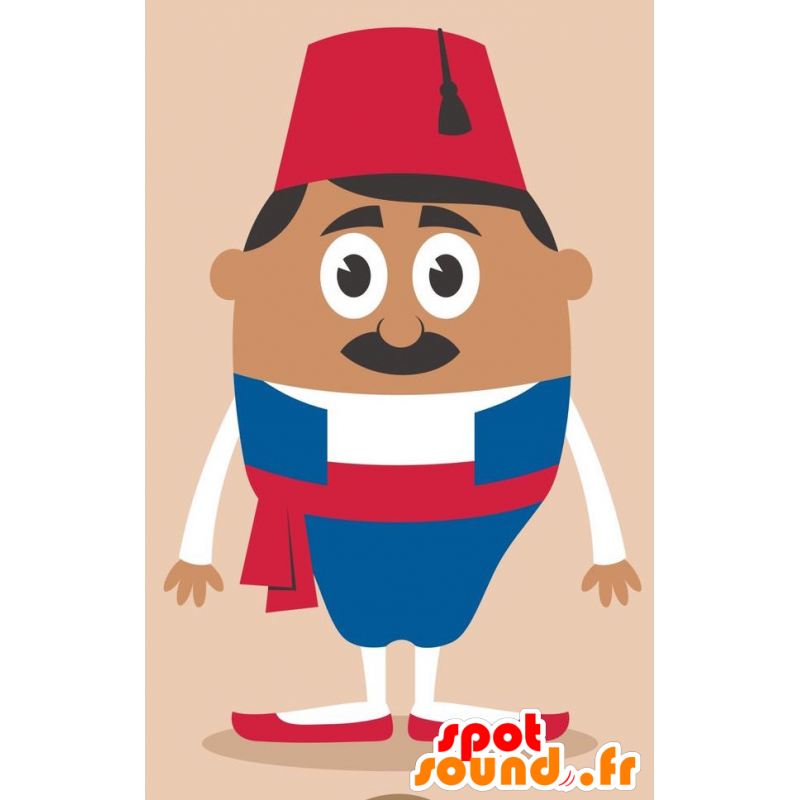 Sultan maskot, bílá a modrá outfit - 2D / 3D maskoti - MASFR029258 - SpotSound.fr