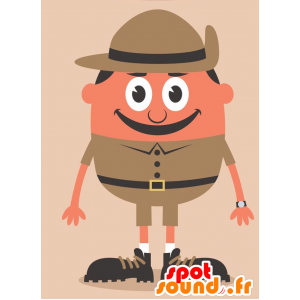 Ranger maskot, klædt i brun uniform - Spotsound maskot kostume