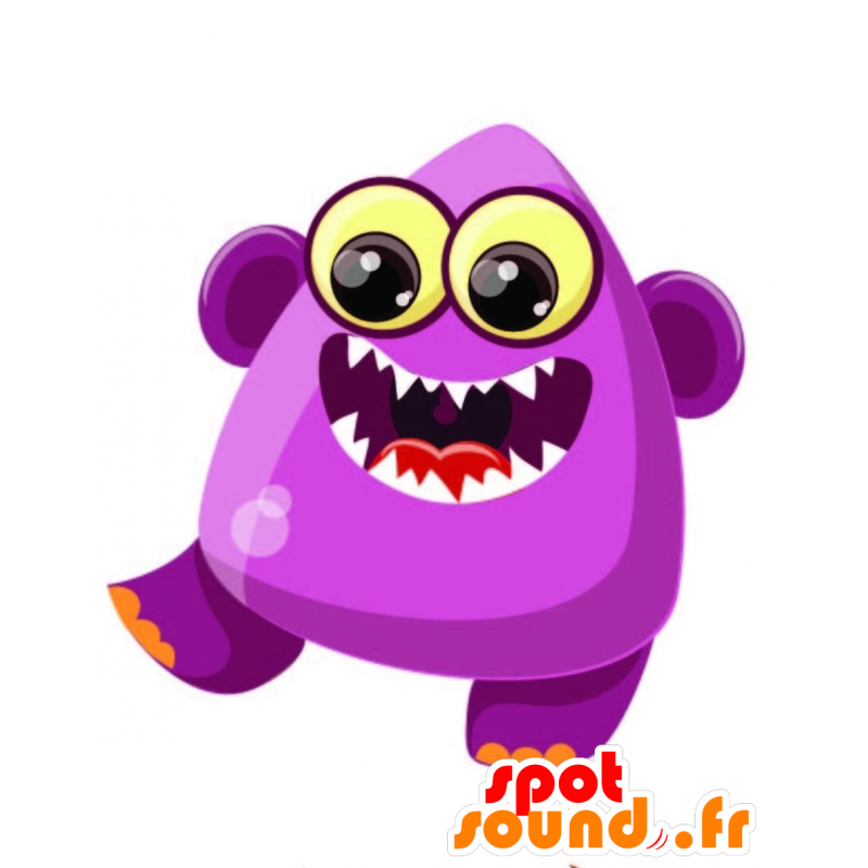 Mascotte kleine paarse monster met tanden - MASFR029264 - 2D / 3D Mascottes