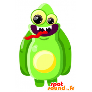 Buitenaardse mascotte, groen en geel monster - MASFR029265 - 2D / 3D Mascottes