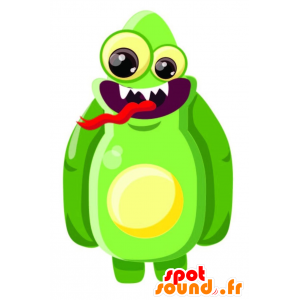 Utenomjordisk maskot, grønn og gul monster - MASFR029265 - 2D / 3D Mascots