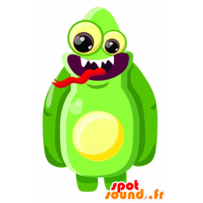 Buitenaardse mascotte, groen en geel monster - MASFR029265 - 2D / 3D Mascottes