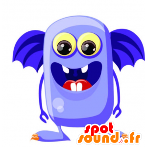 Blå monster maskot med fremstående øjne - Spotsound maskot