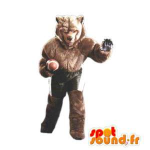 Mascote calções desportivos urso realista - MASFR007396 - mascote do urso