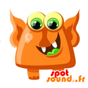 Orange monster maskot, med stora öron - Spotsound maskot