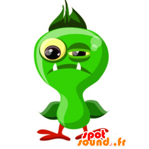 Mostro verde mascotte, divertente, a guardare feroce - MASFR029273 - Mascotte 2D / 3D