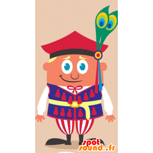 Mascot troubadour, glimlachend - MASFR029275 - 2D / 3D Mascottes