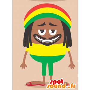 Rastafarian man maskot. Rastaman maskot - Spotsound maskot