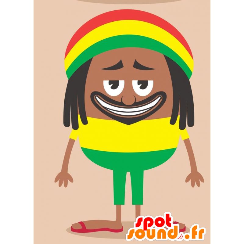 Hombre rasta de la mascota. mascota de rastaman - MASFR029278 - Mascotte 2D / 3D