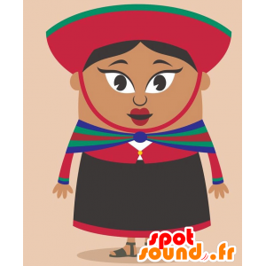 Mascot African woman in colorful outfit - MASFR029281 - 2D / 3D mascots