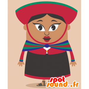 Mascotte donna africana in abito colorato - MASFR029281 - Mascotte 2D / 3D