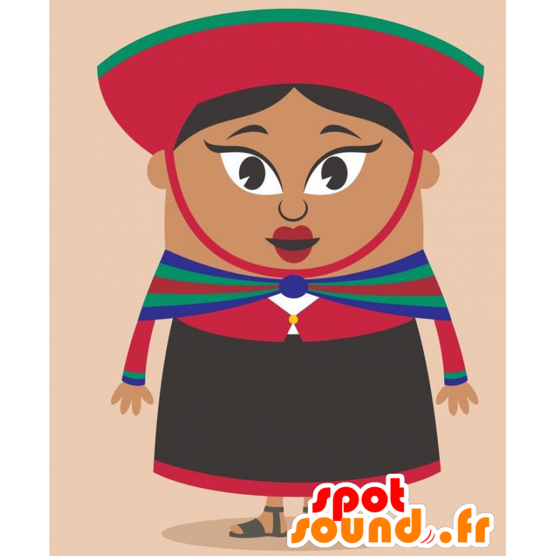 Mulher Africano Mascot no equipamento colorido - MASFR029281 - 2D / 3D mascotes