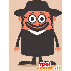 Mascotte de juif, avec une barbe, un chapeau et des lunettes - MASFR029282 - Mascottes 2D/3D
