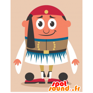 Mascot smilende mand med et græsk tøj - Spotsound maskot kostume