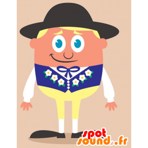 Mascot blond man with blue eyes with a hat - MASFR029285 - 2D / 3D mascots