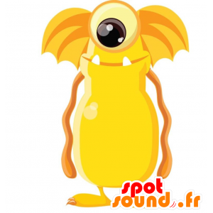 Giallo e arancione mostro mascotte, gigante e divertente - MASFR029286 - Mascotte 2D / 3D